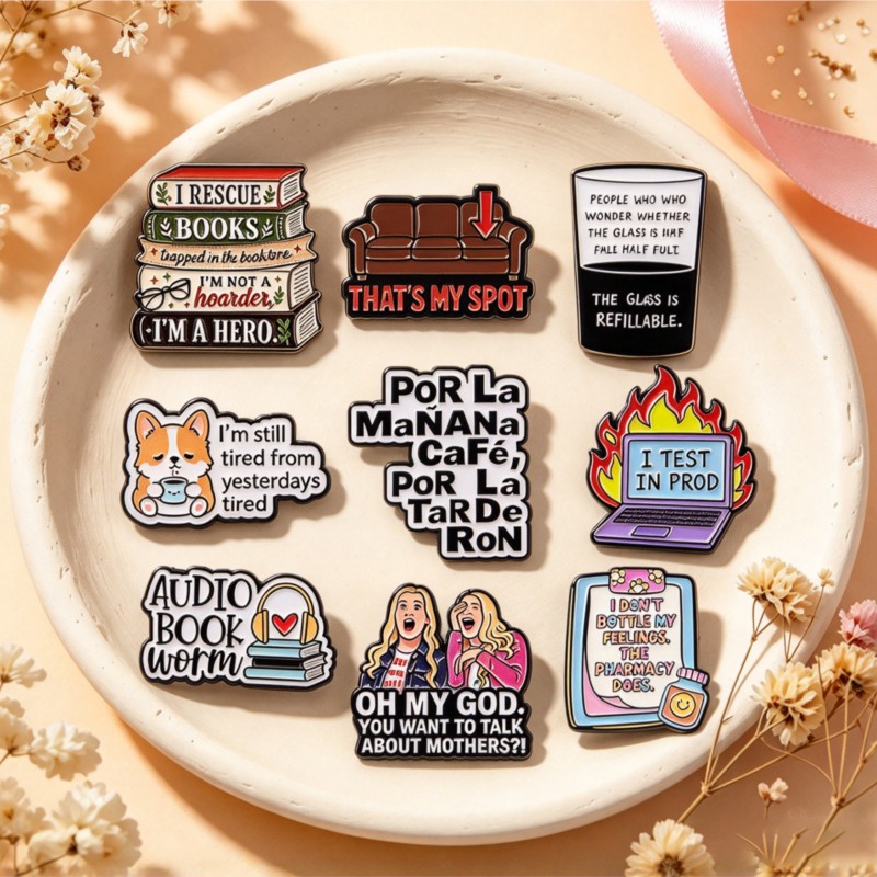 Tuxedo Lapel Pin - 귀엽고 재미있는 문구가 새겨진 에나멜 핀:
