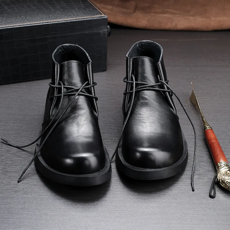 빈티지 천연 가죽 남성용 앵클 부츠 소가죽 스웨이드 옥 - Men Formal Wear With Boots 리뷰 및 가격
